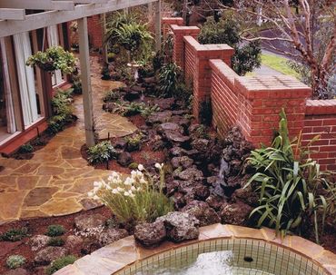 Beautiful landscaped backyard