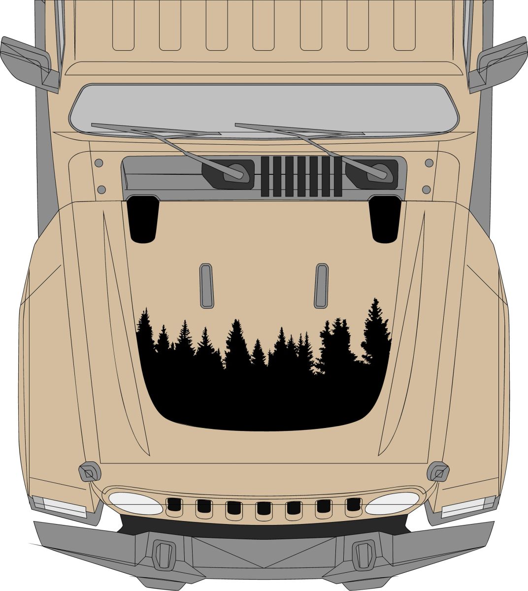 JL/JT Creede Treeline Hood Sticker