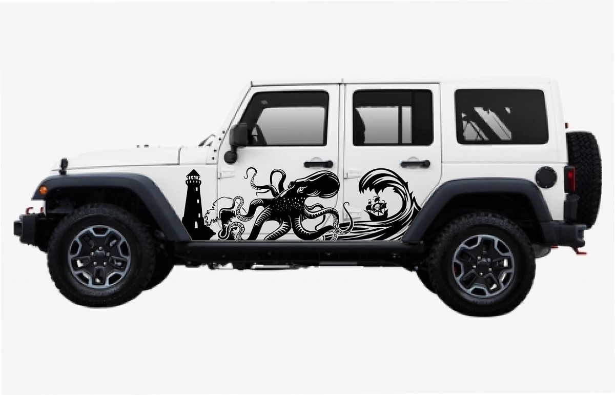 Kraken / Wave / Lighthouse 4 Door Wrangler Decal