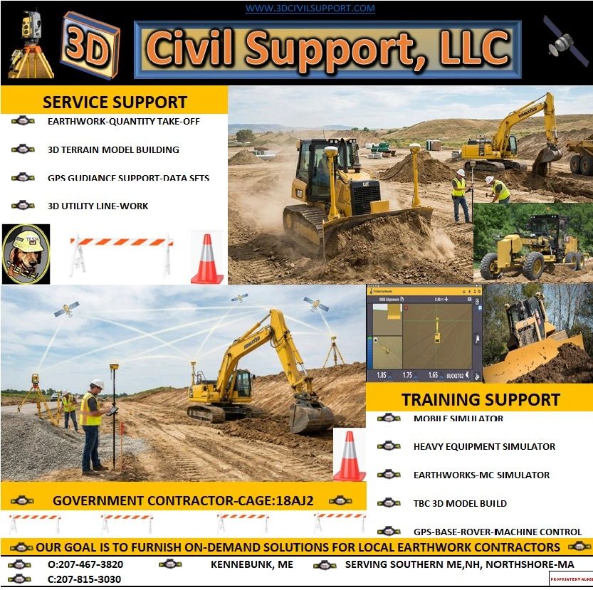 Construction site with heavy machinery and GPS technology for earthwork support.