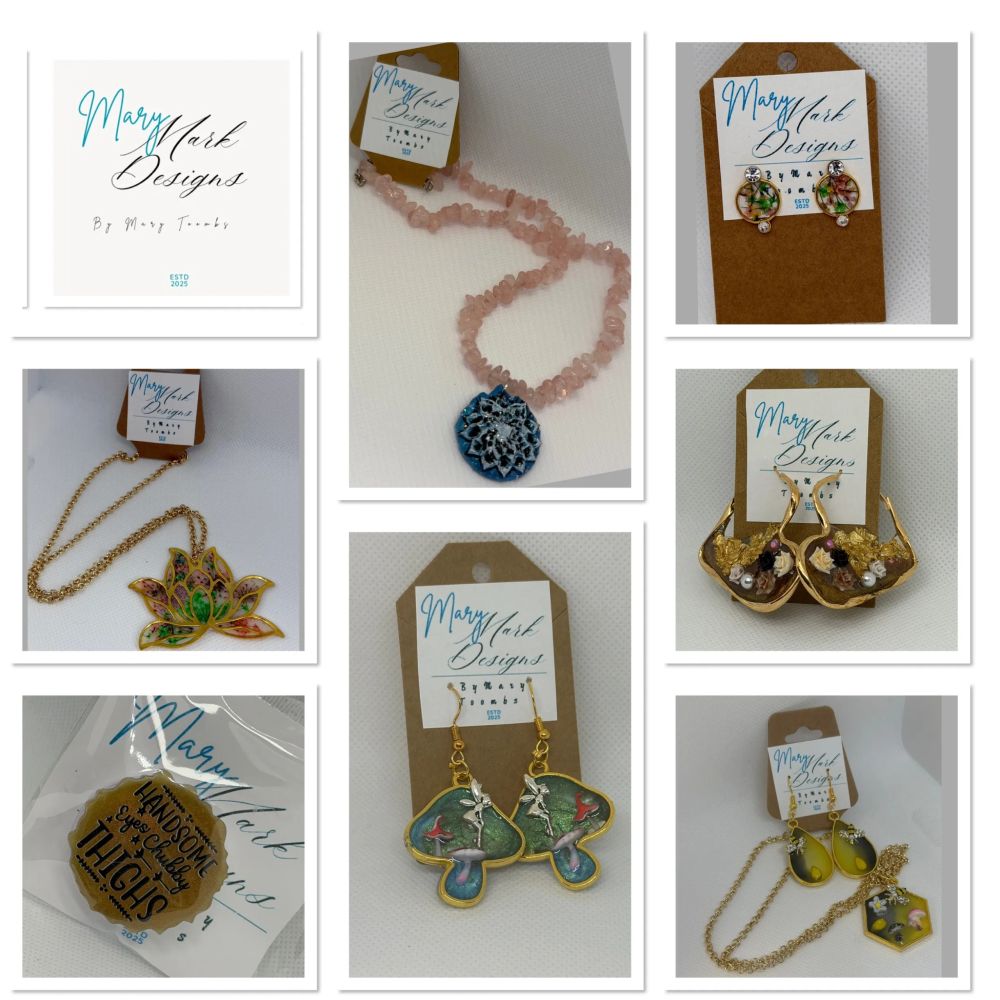 Handmade jewelry collection by Mary Mark Designs.