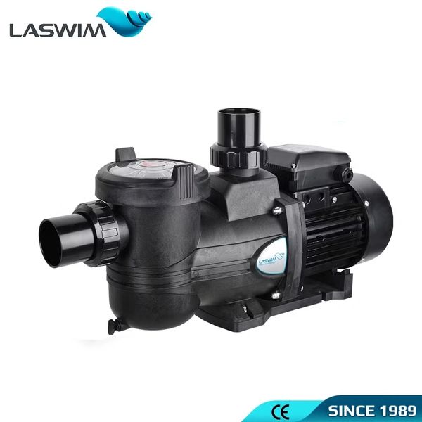 Black LASWIM water pump with inlet and outlet connections.