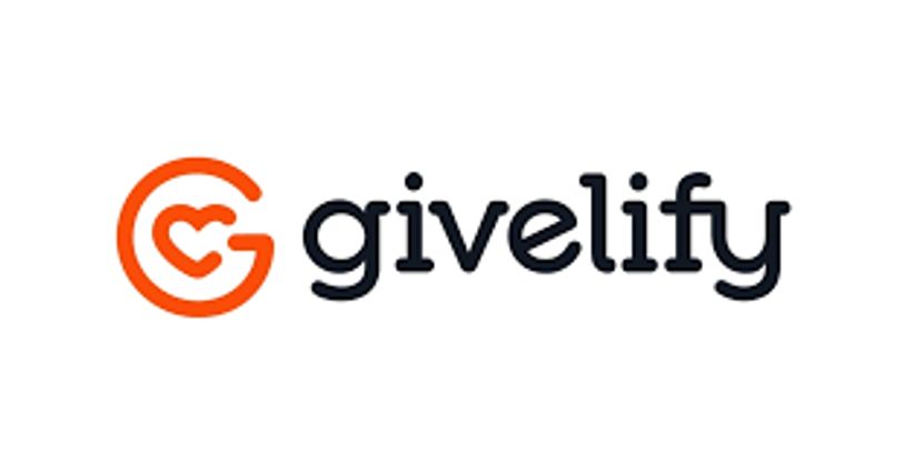Givelify logo with orange heart and black text.
