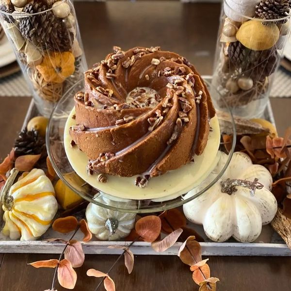 Sweet Potato Bundt Cake with Brown Butter Bourbon Glaze