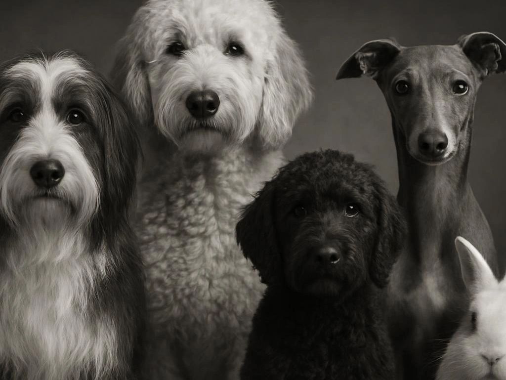 those are my kids, my family, my old dogs, and bunny  the logo were inspired by them  