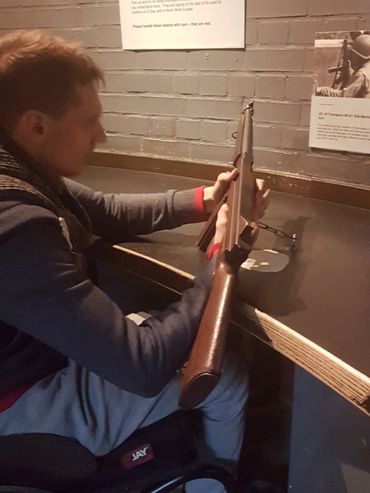 Feeling the weight of a Thomson "Tommy"  sub machine gun