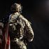 Soldier holding the American Flag