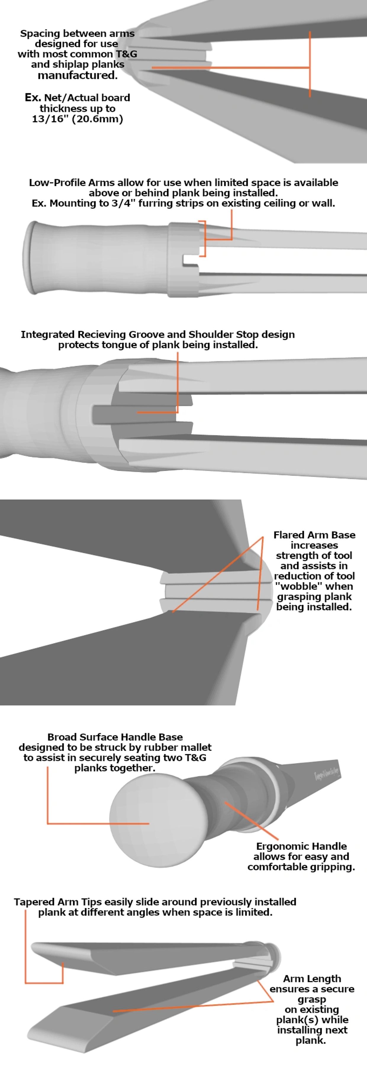 Features of the Tongue and Groove Easy Hanger that make the tool extremely valuable.