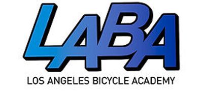 Logo of Los Angeles Bicycle Academy with stylized blue letters.