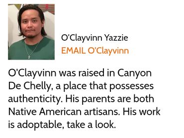 Profile of Native American artist O'Clayvinn Yazzie.