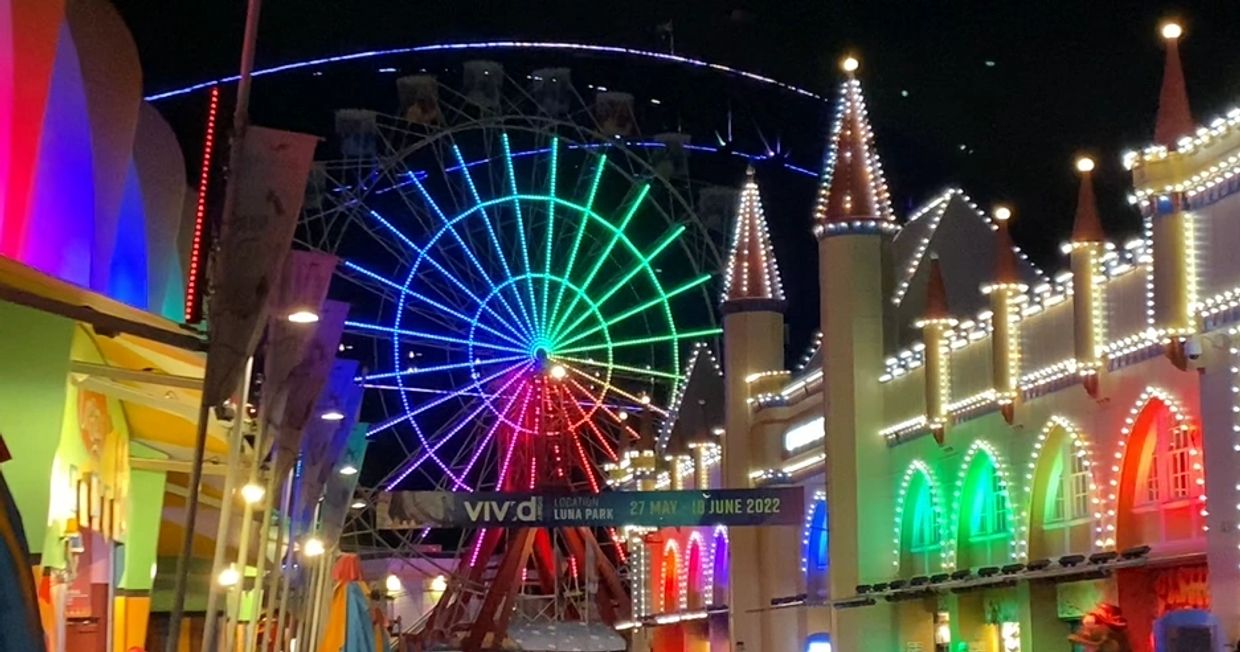 Luna Park Sydney Ferris wheel and precinct lighting