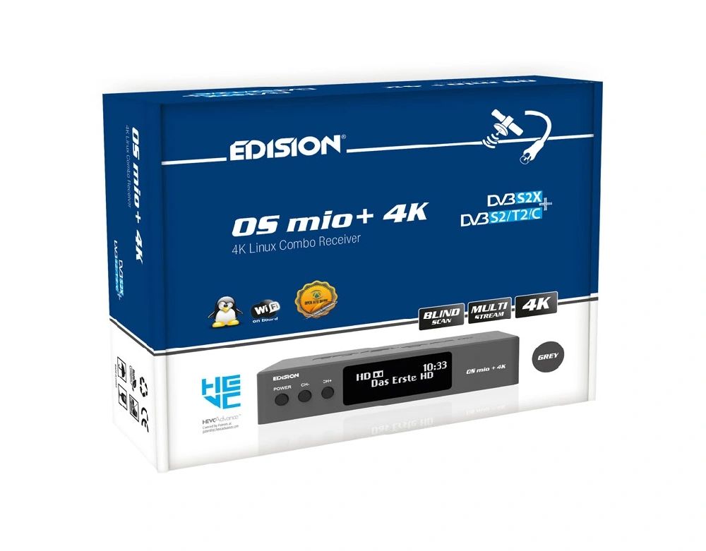 Edision OS MIO+ 4K S2X + S2/T2/C Grey