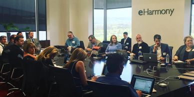 Picture of an analyst meeting at eHarmony in 2016. 