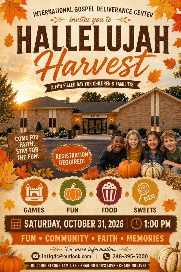 I.G.D.C. invites children and families to a fun-filled afternoon of Faith & Fun! Oct 31 @ 1:00 PM