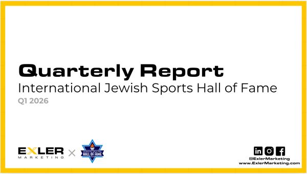 Quarterly report cover for International Jewish Sports Hall of Fame Q1 2026.