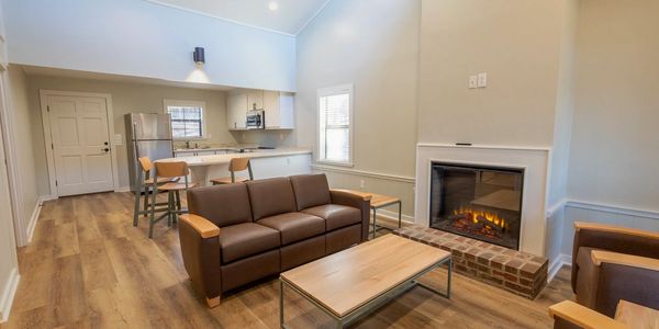 Recently Renovated Roosevelt State Park Cabin Interior - Fireplace