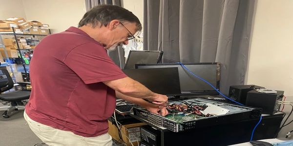 Matt Drabick working on a TriCaster 
