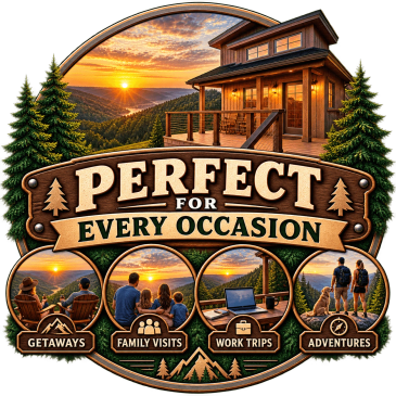 Cozy cabin with sunset views, perfect for various occasions.