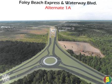Rendering of Lot 2 in Wahoo Plaza along the Southbound and Northbound Foley Beach Expressway