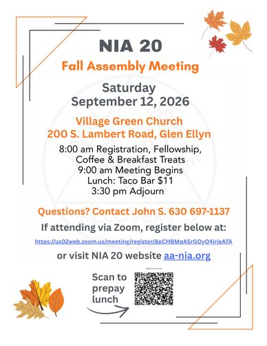 2026 Northern IL Fall Area Assembly