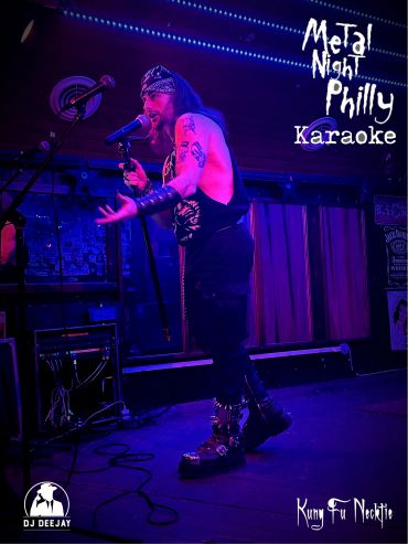 Man singing at Metal Night Philly Karaoke event.