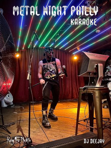 Man singing at Metal Night Philly Karaoke event.