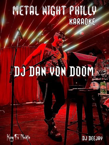 DJ Dan Von Doom performing at Metal Night Philly Karaoke.