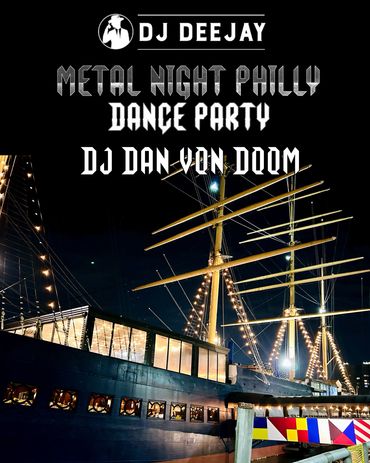 Night event flyer for Metal Night Philly featuring DJ Dan Von Doom.
