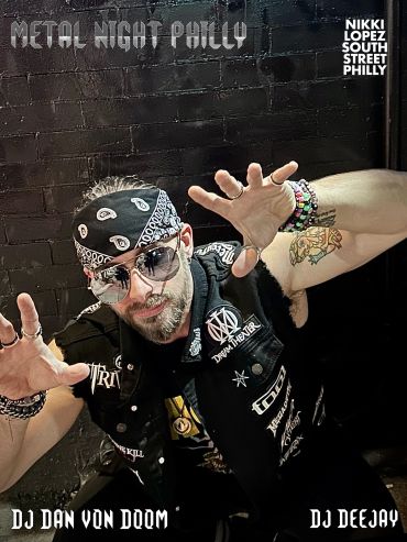 Metal Night Philly DJ posing with bandana and sunglasses.