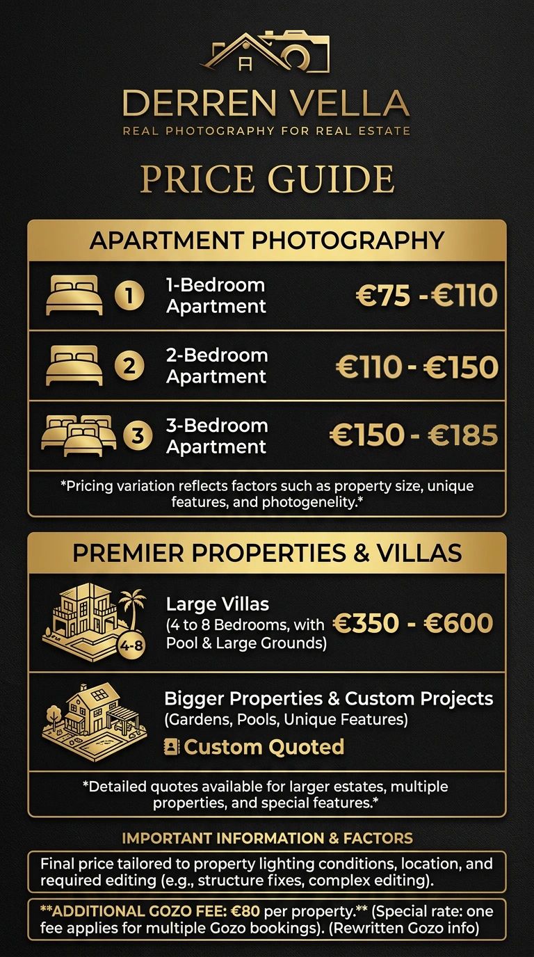 Derren Vella professional and the best  real estate photography in malta and Gozo prices