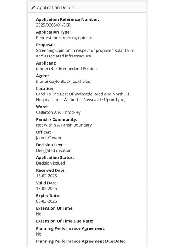Newcastle City Council Planning Portal  - Application Details ref: 2025/0205/01/SCR
