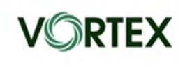 VORTEX logosu, ortada dönme hareketi simgesiyle.