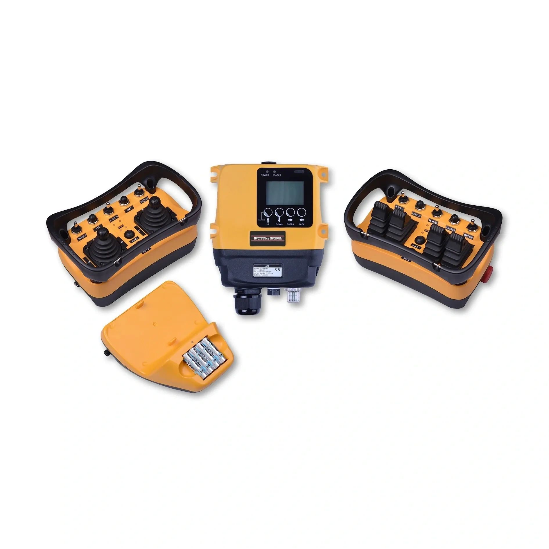 Wireless Communication, Handheld Transmitters, Receiver Units, hydraulic Function Control
