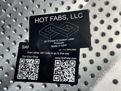 Aluminum Laser Etched Business Cards with QR codes in Vancouver, Washington, USA and Clark County