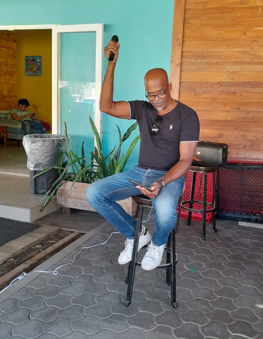 Our Job Coach Lionel channeling his inner Lionel Ritchie at Karaoke Afternoon
