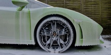 snowfoam on a Lamborghini gallardo spyder