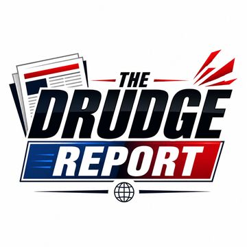 Logo of The Drudge Report news website.