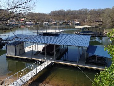 Image 3 of 3 of dock under construction.  Now visible is the covered PWC parking.