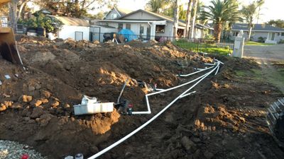 Pressure distribution leach field under construction in Livermore, CA