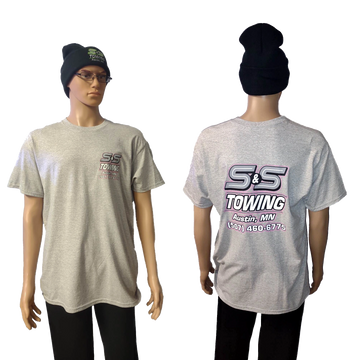 Mannequin wearing an S&S Gray t-shirt