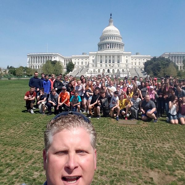 Student group on the U.S. Capitol grounds