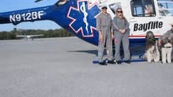 Bayflite staff hosted service dogs Sterling and Rilee at the Inverness tarmac. They learned about wh