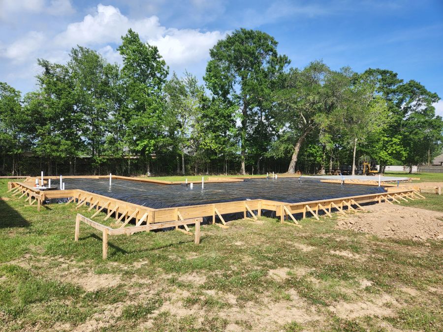Footings and foundation prepared on a new build