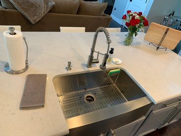 Plumbing Services - New farmhouse sink & faucet installation
