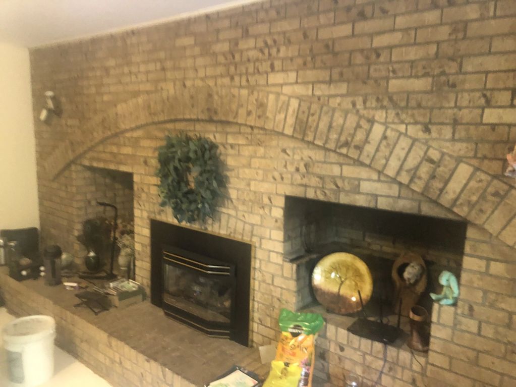 Fireplace wall before