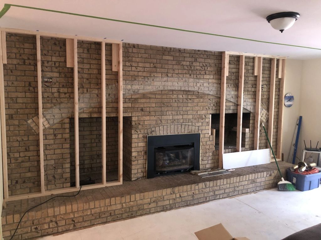 Fireplace wall framing