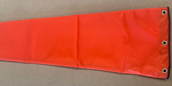 Orange safety windsock, oilfield windsock, aviation windsock