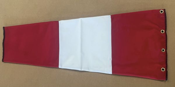 Red and white H2S windsock, oilfield windsock, High H2S windsock