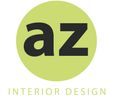 Logo for AZ Interior Design with bold 'az' in a green circle.