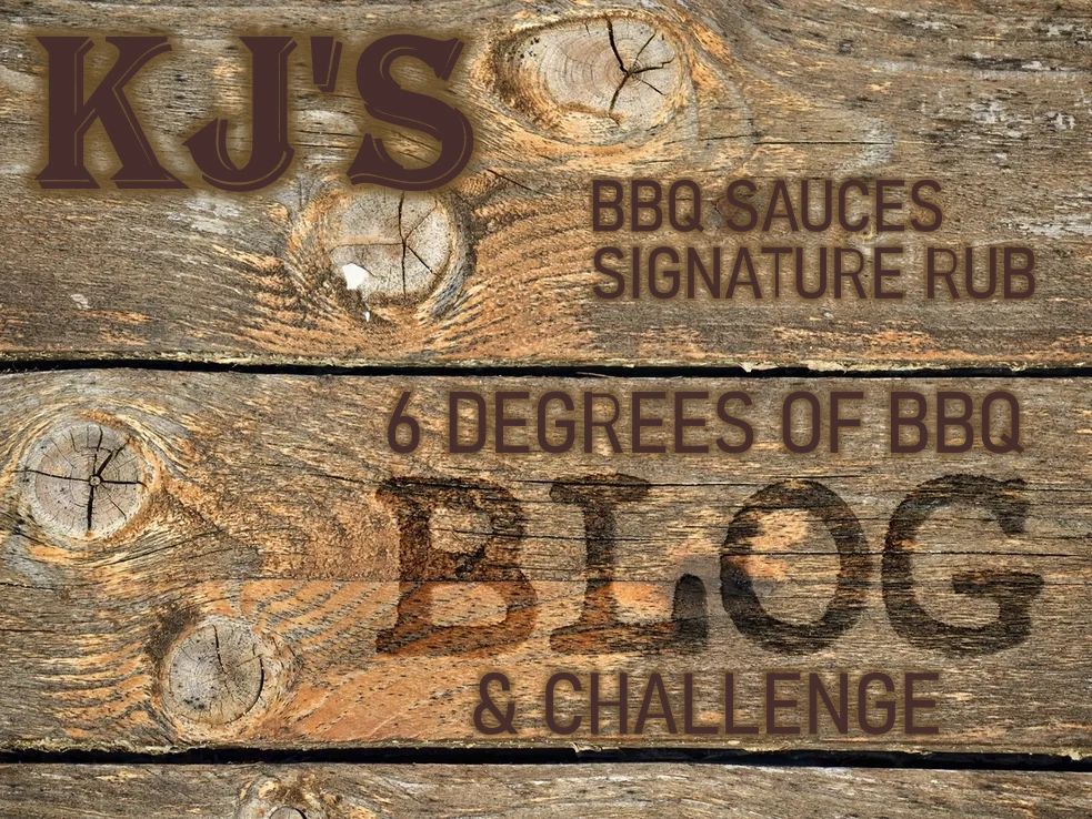 KJ'S BBQ 6 DEGREES OF BBQ BLOG & CHALLENGE SIGN